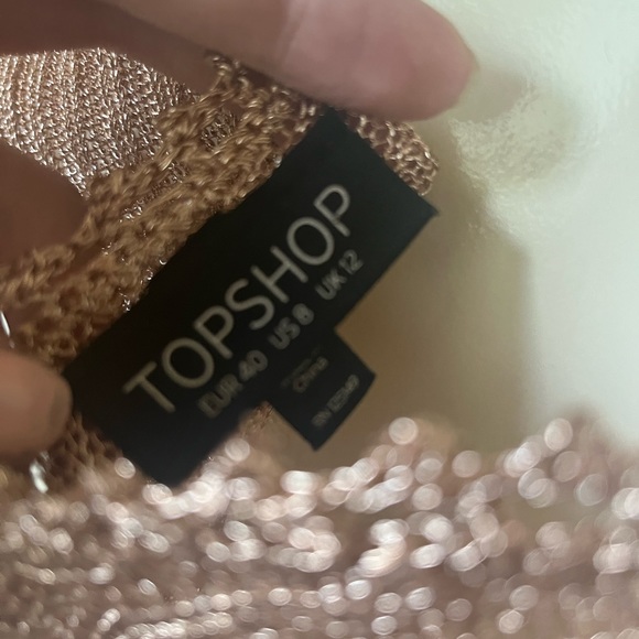 Topshop Metallic Rose Gold Top - Picture 7 of 9